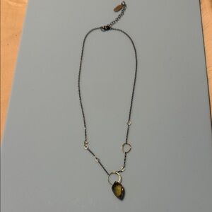 Smoky Quartz Station Pendant Necklace